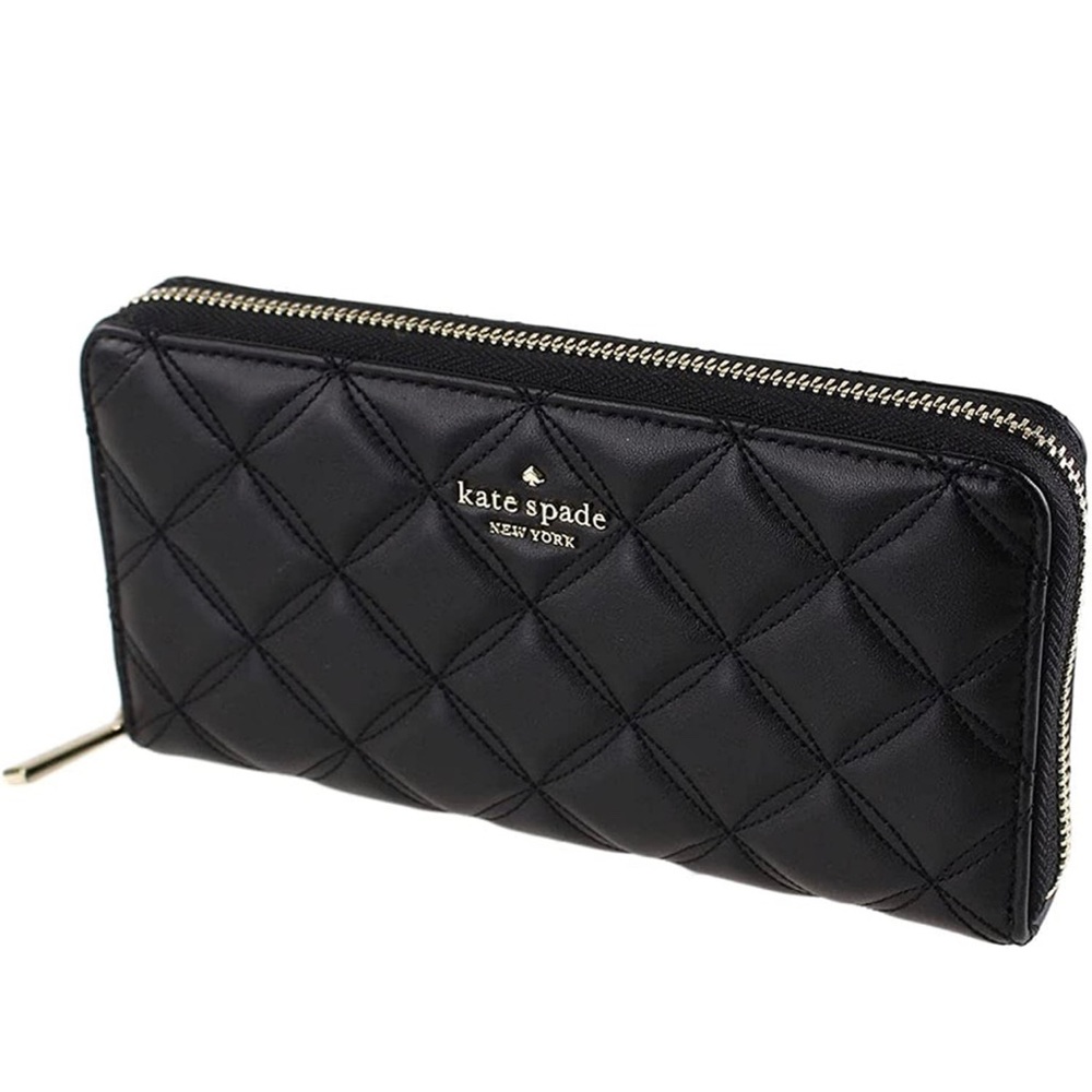 Kate Spade York Natalie large continental black & gold wallet. - Picture 2 of 5